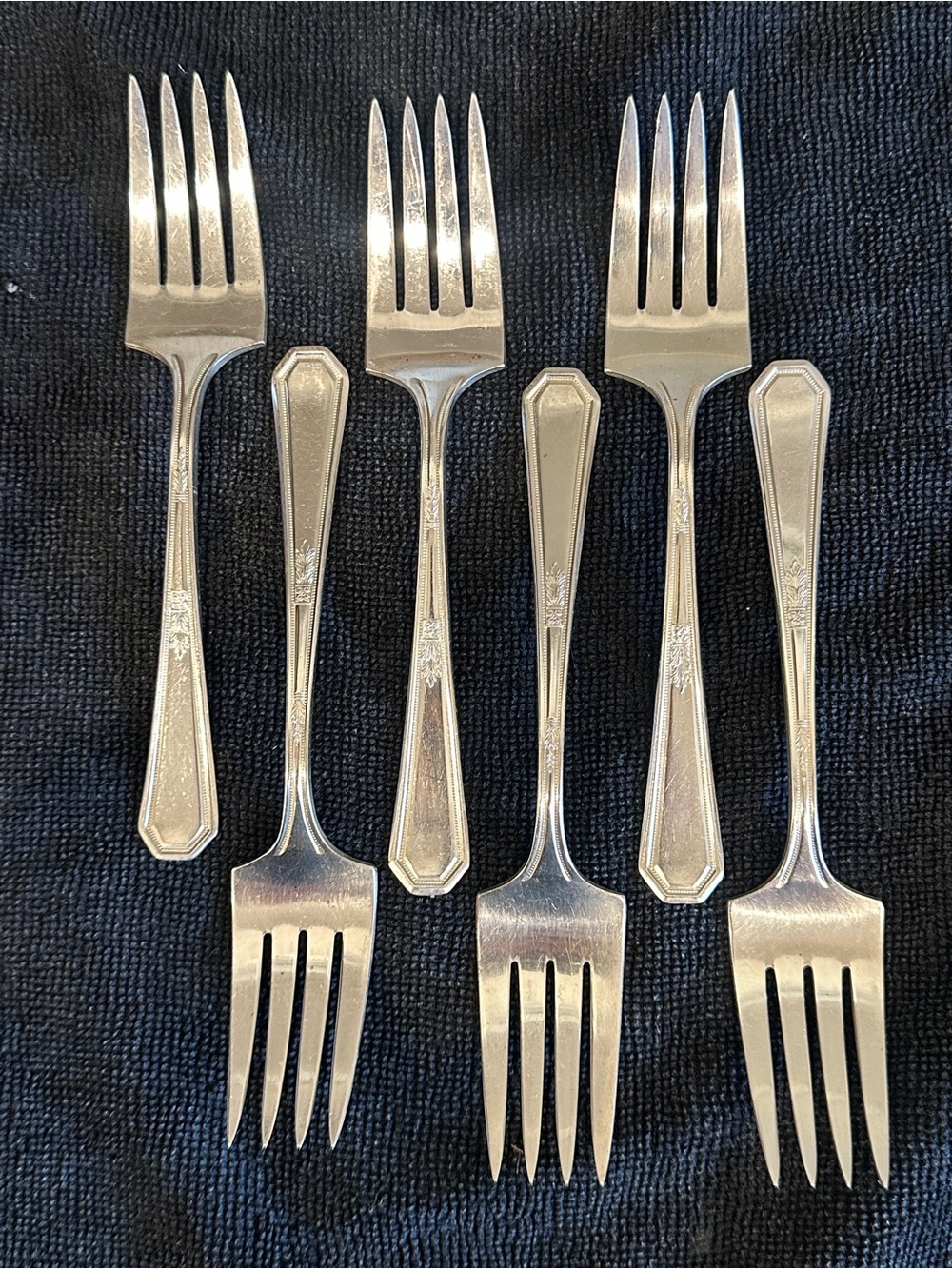 Silver plate Rogers & Son Salad Forks - Set of 6  Mayfair pattern